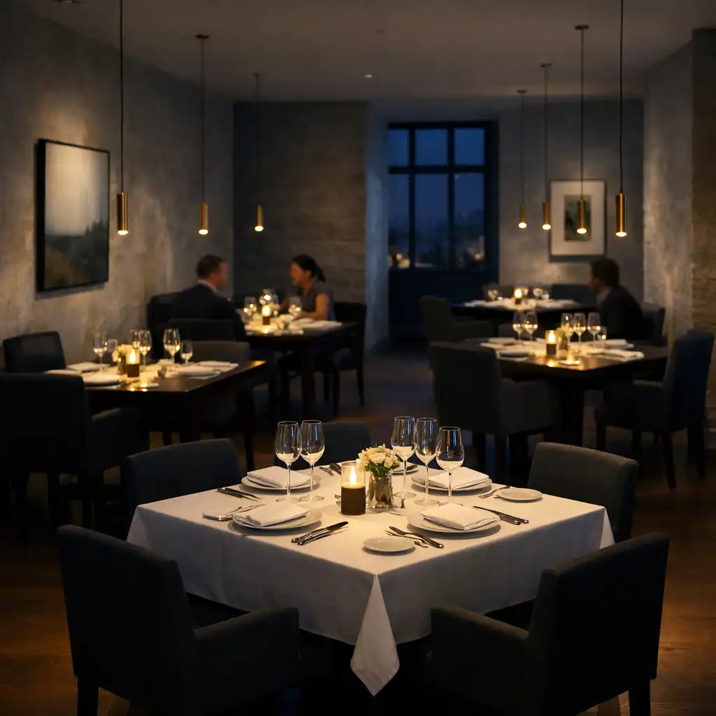 Gildedtableclub dining room in evening light